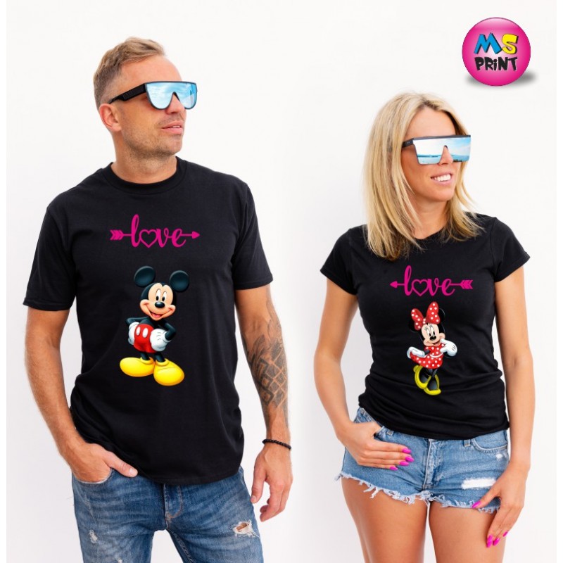 Тениски за двойки с Mickey and Minnie Mouse